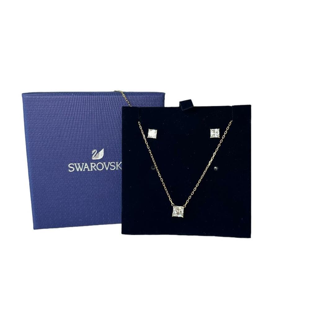 Swarovski Attract Golden Gold Plated Necklace and Earrings Set